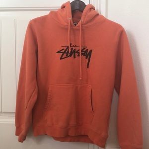 orange over sized hoddie